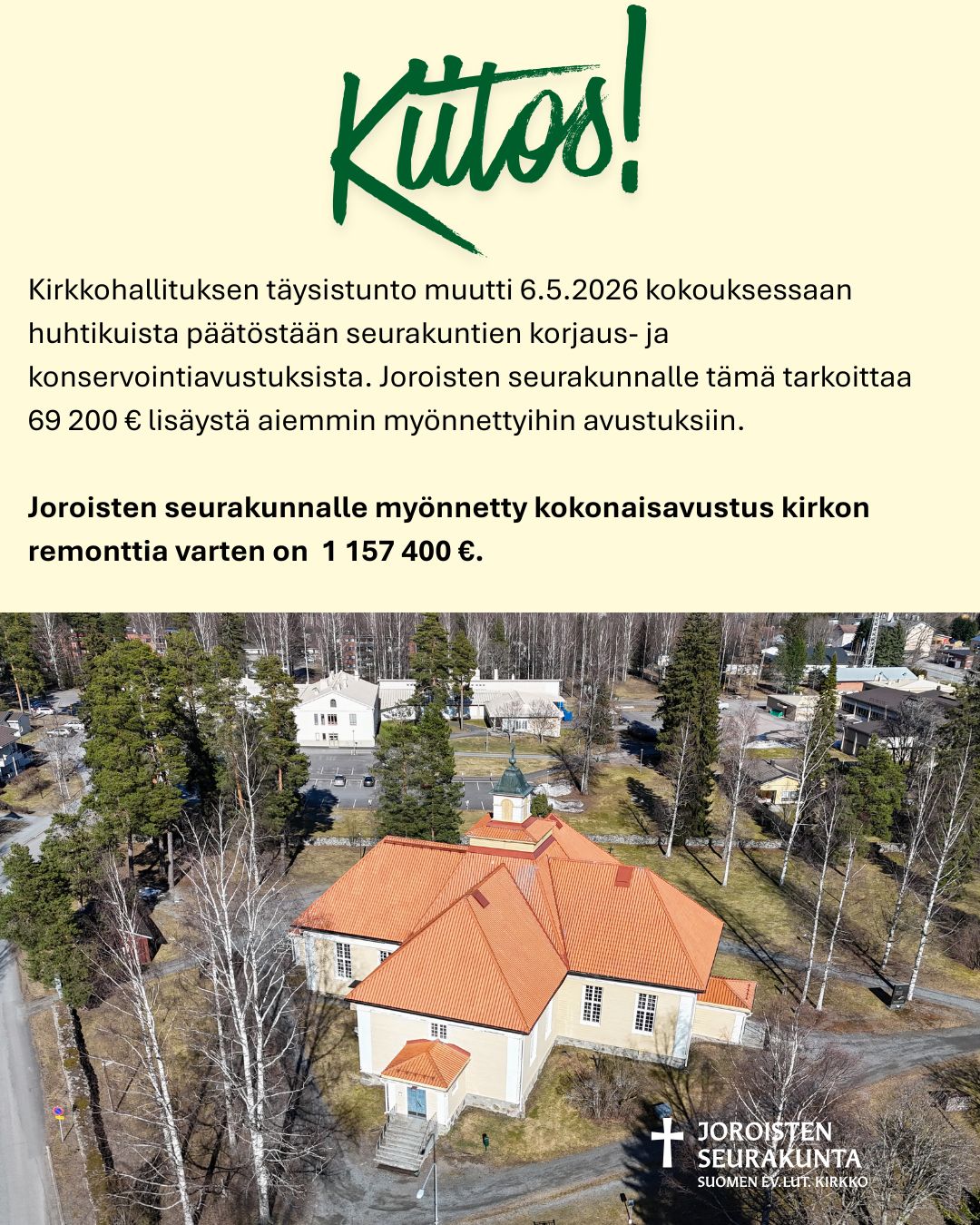 Kiitos kirkkohallituksen avustuksesta