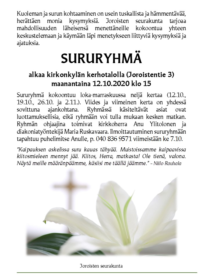 Sururyhmä Sururyhmän mainos